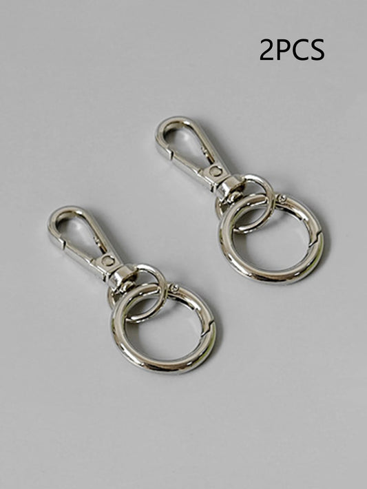 2pcs New Fashion Women's Bag Decorative Metallic Plating Parts Luxurious Handmade Circle Shaped Keychain Hook Buckle School Supplies Teacher Gifts Back To School Teacher Accessories Carabiner Clip