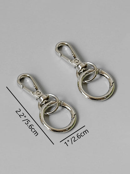 2pcs New Fashion Women's Bag Decorative Metallic Plating Parts Luxurious Handmade Circle Shaped Keychain Hook Buckle School Supplies Teacher Gifts Back To School Teacher Accessories Carabiner Clip