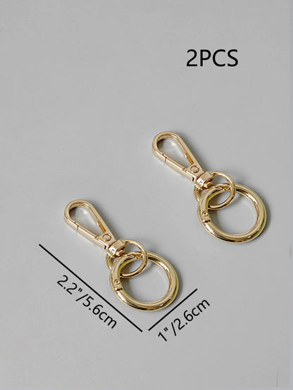 2pcs New Fashion Women's Bag Decorative Metallic Plating Parts Luxurious Handmade Circle Shaped Keychain Hook Buckle School Supplies Teacher Gifts Back To School Teacher Accessories Carabiner Clip