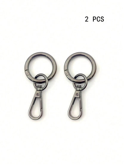 2pcs New Fashion Women's Bag Decorative Metallic Plating Parts Luxurious Handmade Circle Shaped Keychain Hook Buckle School Supplies Teacher Gifts Back To School Teacher Accessories Carabiner Clip