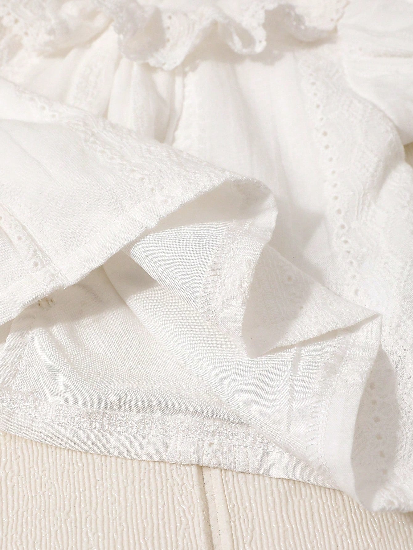 2pcs Newborn Baby Girls White Summer Cute Baby Shower Gift Elegant Ruffle Collar Knit Jacquard Top And Shorts Cotton Set Baptism Christening Outfit