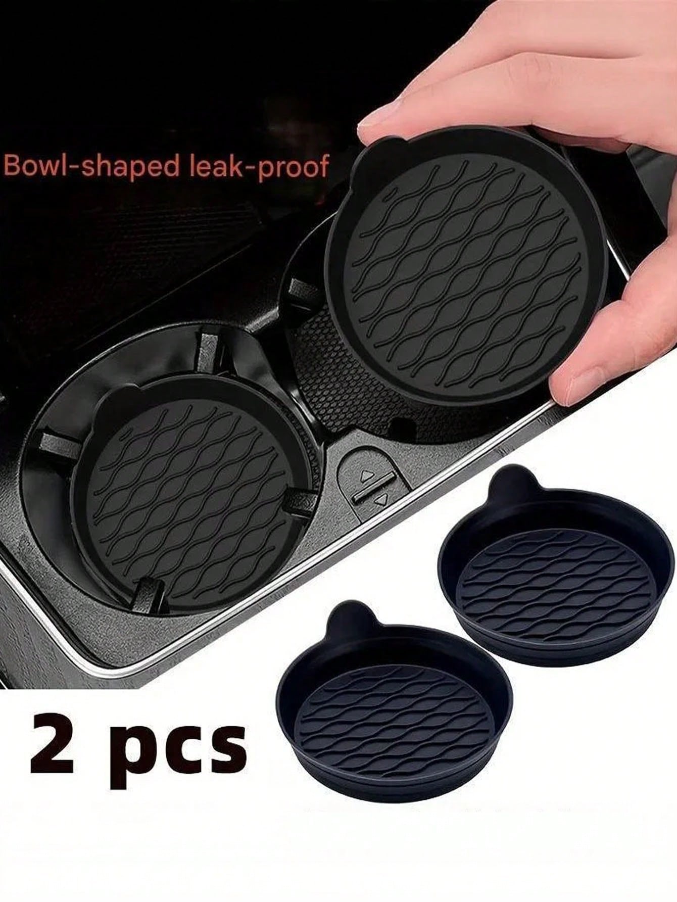 2pcs Premium Central Control Pad- Anti Slip, Dustproof, High-Quality Rubber, Red And Black Matching Design- Perfect For Protecting Your Car Interior