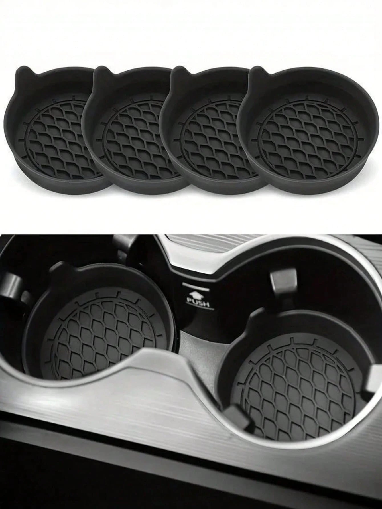 2pcs Premium Central Control Pad- Anti Slip, Dustproof, High-Quality Rubber, Red And Black Matching Design- Perfect For Protecting Your Car Interior