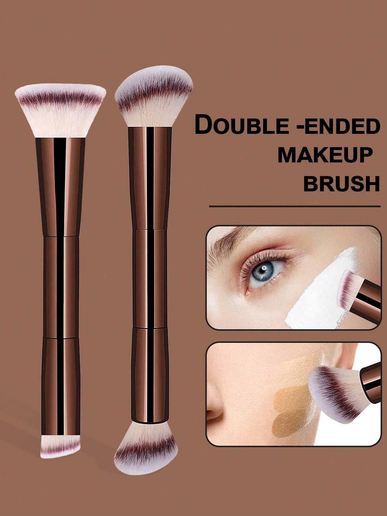 2pcs Professional Dual-Head Makeup Brushes, Powder Brush, Blush Brush, Cosmetic Tools, Soft Fibers, Easy To Carry, Travel Brush,Foundation Brush,Concealer Brush,Blush Brush,Contour Brush,Blush Brush,B