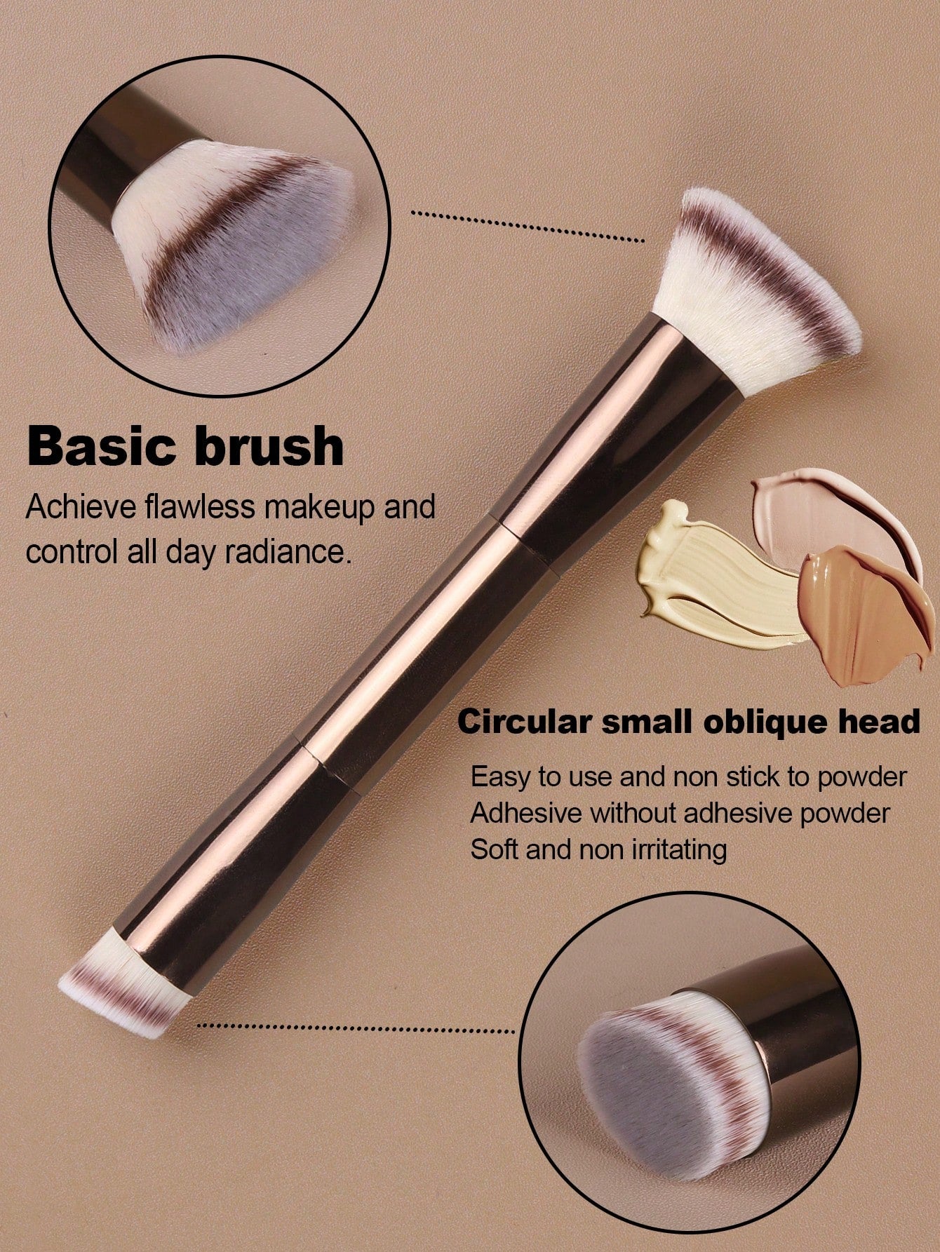2pcs Professional Dual-Head Makeup Brushes, Powder Brush, Blush Brush, Cosmetic Tools, Soft Fibers, Easy To Carry, Travel Brush,Foundation Brush,Concealer Brush,Blush Brush,Contour Brush,Blush Brush,B