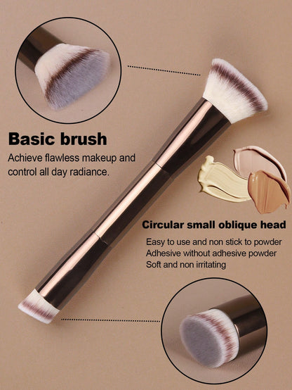 2pcs Professional Dual-Head Makeup Brushes, Powder Brush, Blush Brush, Cosmetic Tools, Soft Fibers, Easy To Carry, Travel Brush,Foundation Brush,Concealer Brush,Blush Brush,Contour Brush,Blush Brush,B