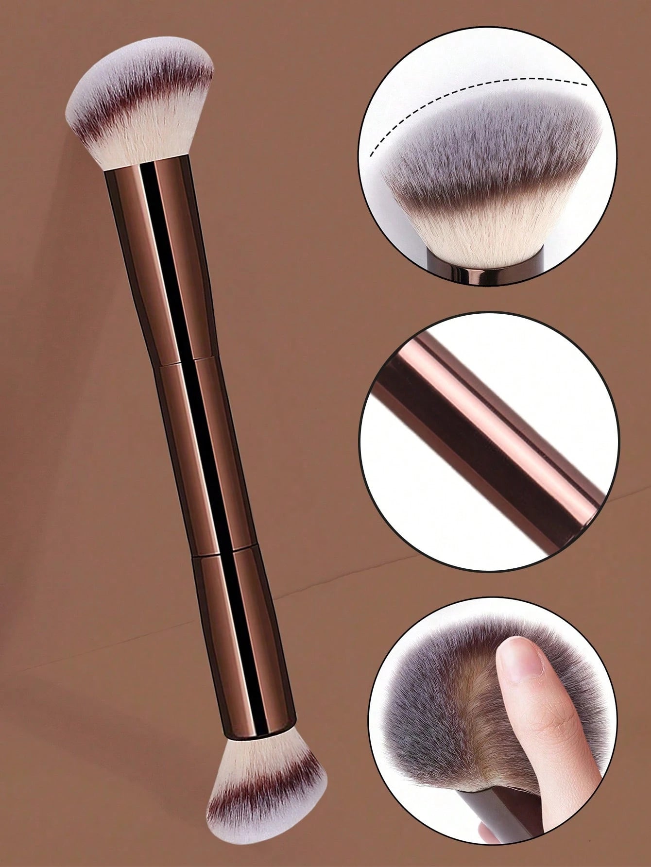 2pcs Professional Dual-Head Makeup Brushes, Powder Brush, Blush Brush, Cosmetic Tools, Soft Fibers, Easy To Carry, Travel Brush,Foundation Brush,Concealer Brush,Blush Brush,Contour Brush,Blush Brush,B