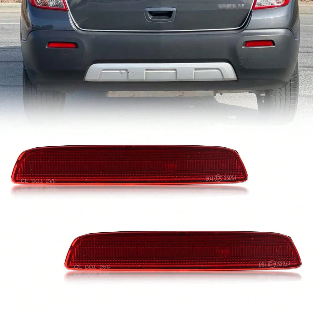 2PCS Red Lens Rear Bumper Reflector Lights Tail Light Rear Light Brake Lights Backup Lights Reverse Light Cover Shells For 2013-2016 Chevy Trax/ 2010-2015 GMC Terrain/ 2013-2015 Denali