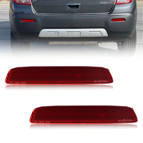 2PCS Red Lens Rear Bumper Reflector Lights Tail Light Rear Light Brake Lights Backup Lights Reverse Light Cover Shells For 2013-2016 Chevy Trax/ 2010-2015 GMC Terrain/ 2013-2015 Denali