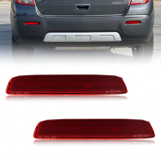 2PCS Red Lens Rear Bumper Reflector Lights Tail Light Rear Light Brake Lights Backup Lights Reverse Light Cover Shells For 2013-2016 Chevy Trax/ 2010-2015 GMC Terrain/ 2013-2015 Denali