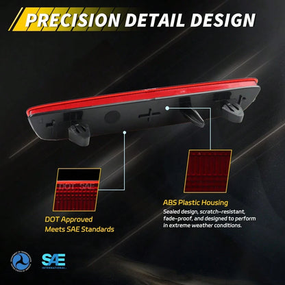 2PCS Red Lens Rear Bumper Reflector Lights Tail Light Rear Light Brake Lights Backup Lights Reverse Light Cover Shells For 2013-2016 Chevy Trax/ 2010-2015 GMC Terrain/ 2013-2015 Denali