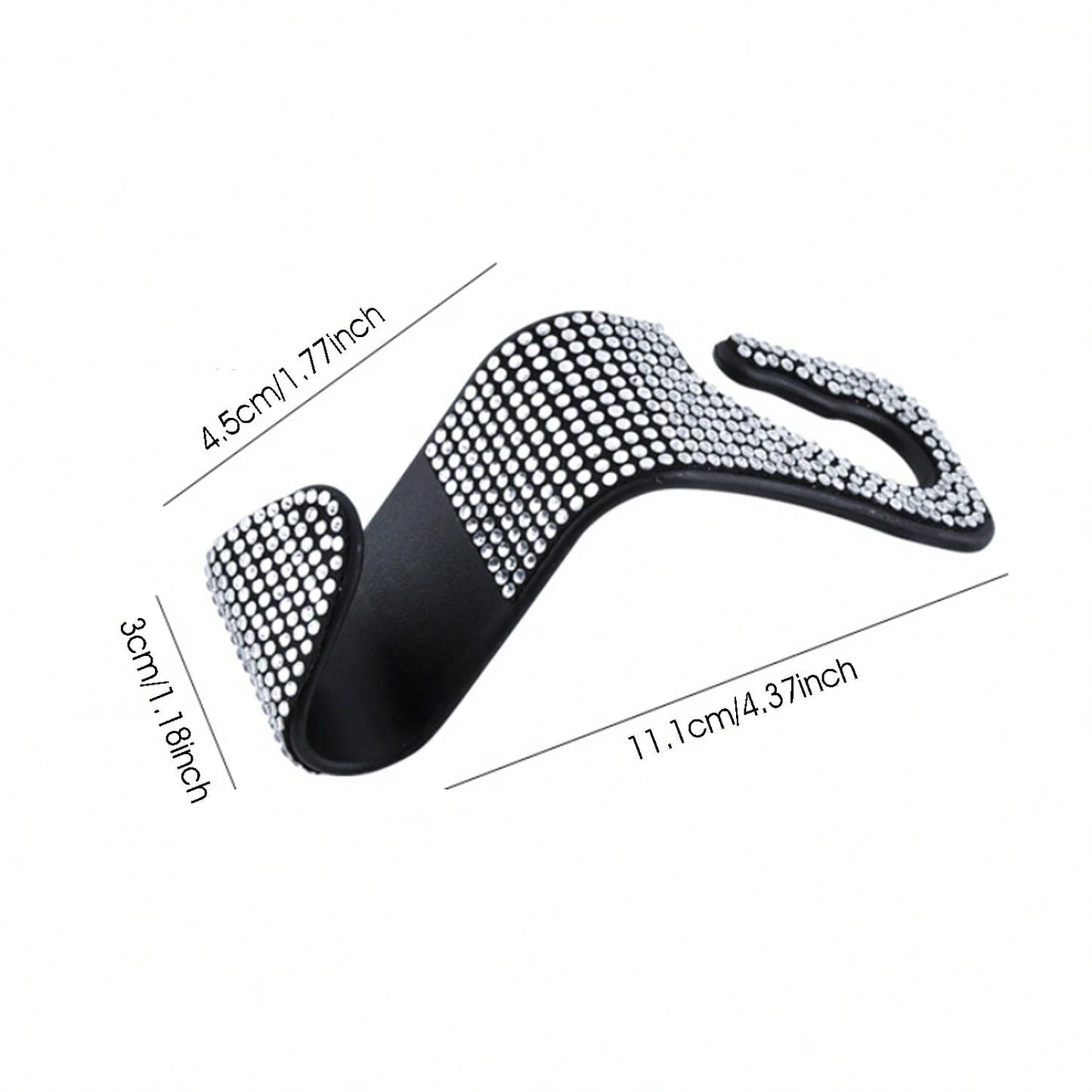 2pcs Rhinestone Car Seat Back Hooks, Creative Invisible Hooks For Hanging Accessories