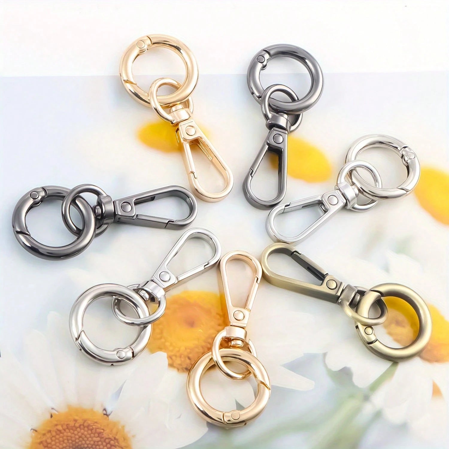 2pcs Rotating Clasp, Double-Ended Rotating Spring Hooks Metal Rotating Clasp Lanyard Spring Hooks With Spring O-Ring Lobster Clasp, Suitable For Keys, Bags, Wallets, Lanyards, Jewelry DIY Crafts