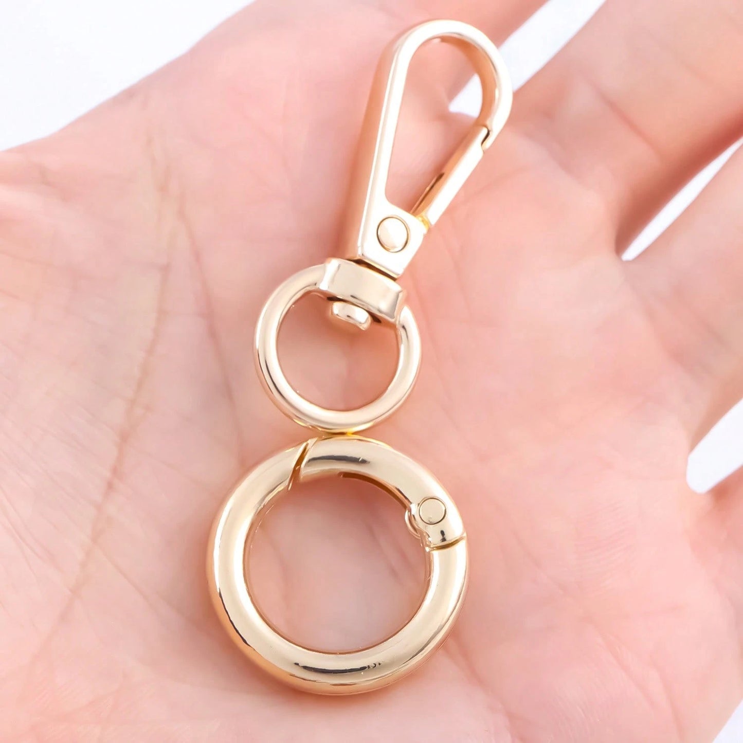 2pcs Rotating Clasp, Double-Ended Rotating Spring Hooks Metal Rotating Clasp Lanyard Spring Hooks With Spring O-Ring Lobster Clasp, Suitable For Keys, Bags, Wallets, Lanyards, Jewelry DIY Crafts