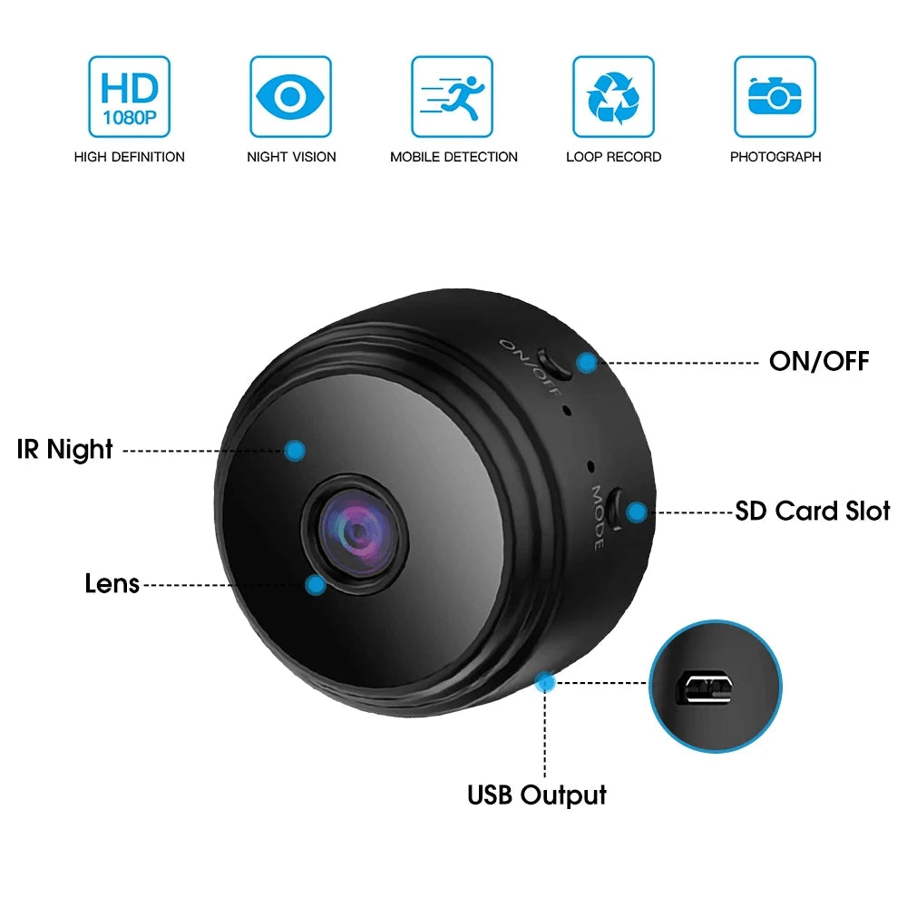 2pcs/Set 1080P HD Smart Camera, Supports Real-Time Video Streaming, Connects Via WiFi, Suitable For Portable Nanny Camera, Baby Monitor And Home Outdoor Pet Monitoring Camera. It Can Be Viewed Remotel