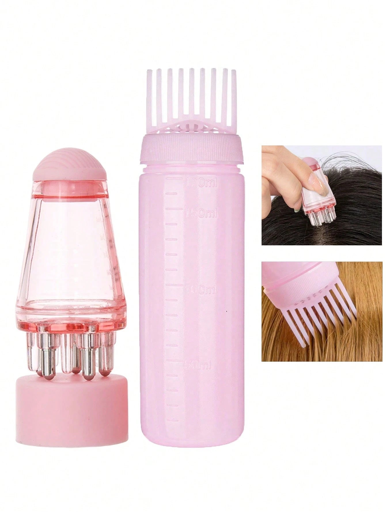 2pcs Set: Applicator Brush And Spray Bottle (180ml), Convenient And Quick Application, Precise And Effective Scalp Massage, Specially For Minoxidil Hair Growth Serum, Root Applicator Brush For Minoxid