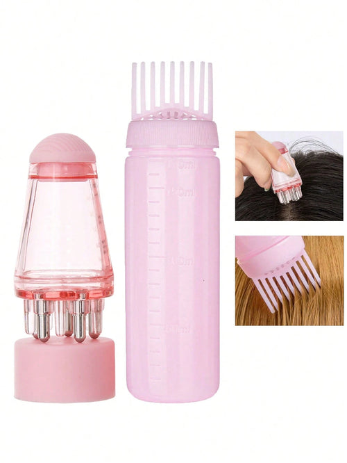 2pcs Set: Applicator Brush And Spray Bottle (180ml), Convenient And Quick Application, Precise And Effective Scalp Massage, Specially For Minoxidil Hair Growth Serum, Root Applicator Brush For Minoxid