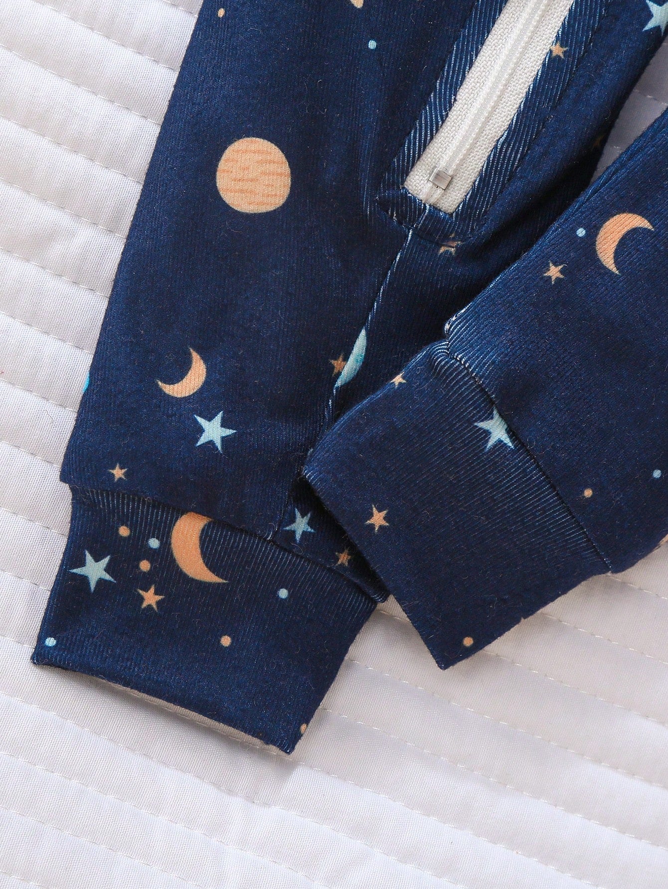 2pcs/Set Baby Boys' Snug Fit Space Theme Pajamas, Long Sleeve Jumpsuit, Light Blue & Navy Blue, Soft And Comfortable Material Fall Winter