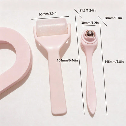 2pcs/Set Ice Roller Facial Massager, Stainless Steel Ball Facial & Eye Massager, Face Lifting Massage Kit,Beauty,Skin Care Products,Spa,Self Care,Skin Care Tools,Face Care,Esthetician Supplies,Massage