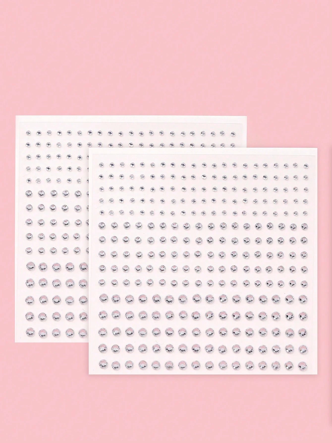 2pcs/Set Multi-Size Faux Crystal Silver Rhinestone 3D Face Jewel Stickers, For Festival Party, Daily Use, DIY Music Festival Makeup, Can Be Applied To Hair, Eyes, Face, Body,Concert Look,Face Gems