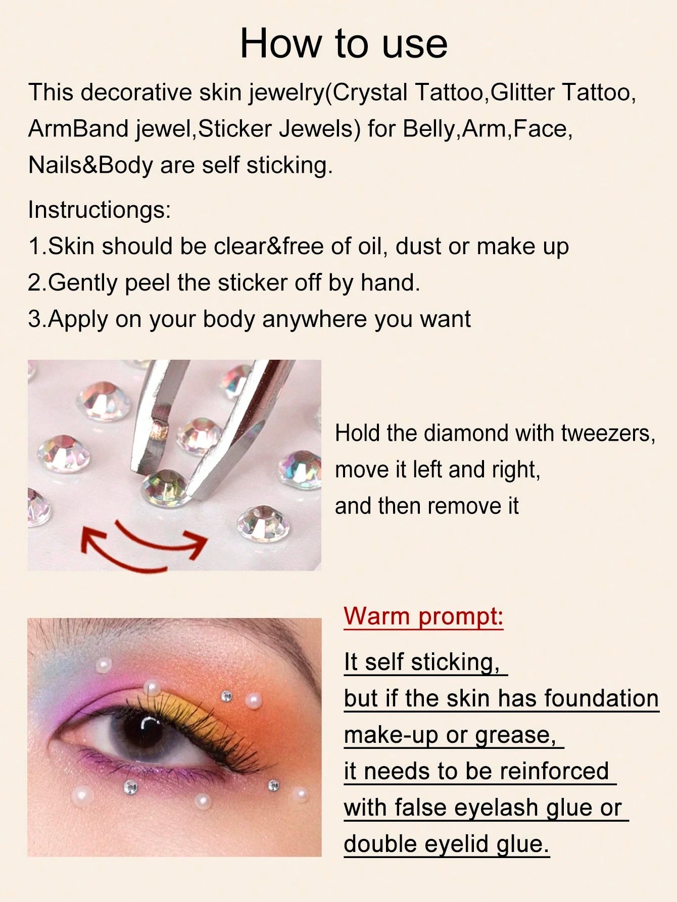 2pcs/Set Multi-Size Faux Crystal Silver Rhinestone 3D Face Jewel Stickers, For Festival Party, Daily Use, DIY Music Festival Makeup, Can Be Applied To Hair, Eyes, Face, Body,Concert Look,Face Gems