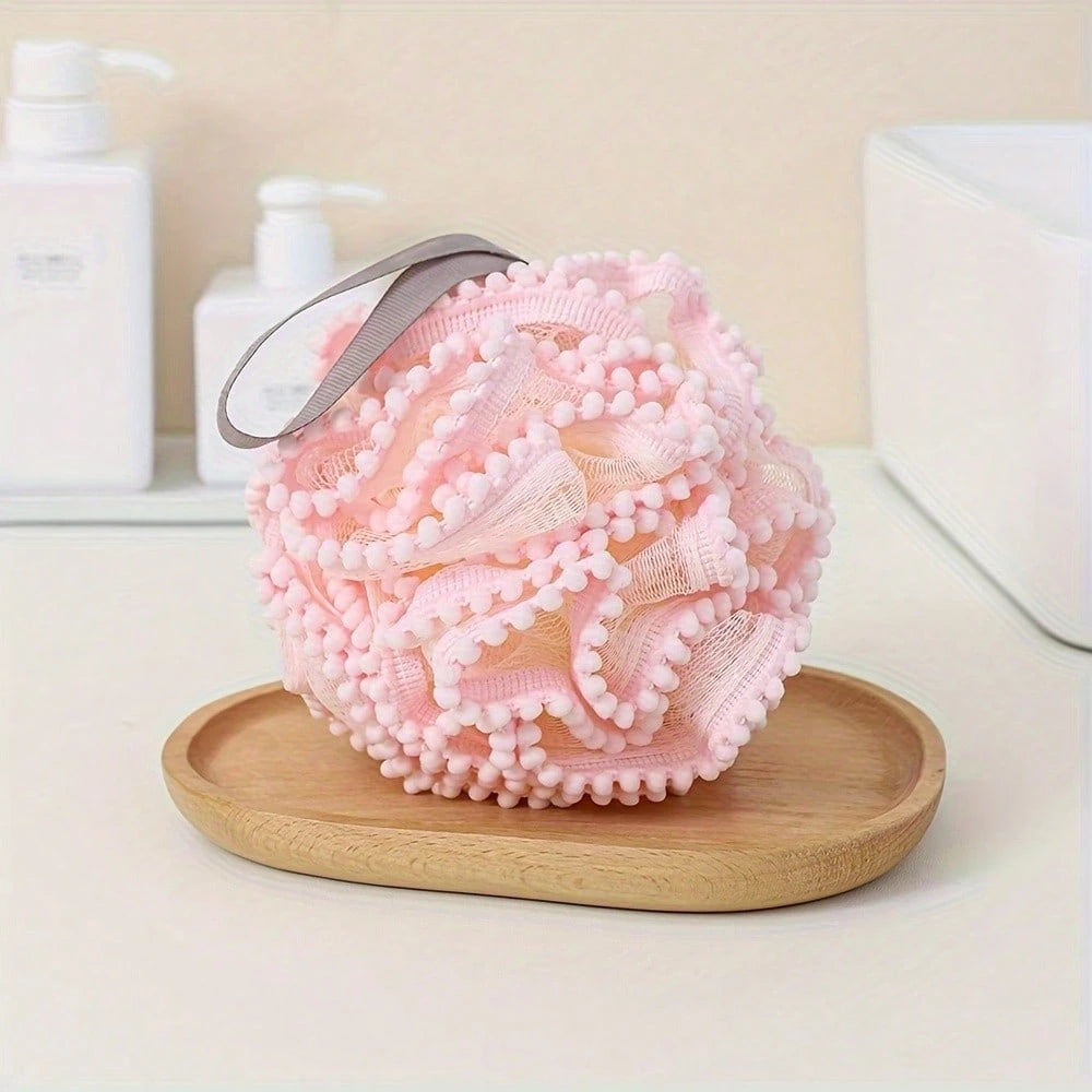 2pcs/Set PE Exfoliating Bath Sponge Set- Gentle, Unisex, Durable, Unscented, Enhances Cleaning Experience, Suitable For All Seasons Gift!