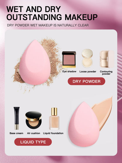 2PCS Soft Elastic Face Makeup Sponges Multifunctional Cosmetic Sponges For Concealer Cream Liquid Foundation And Loose Powder Application Portable Daily Bedroom Vanity Travel Practical Affordable Make