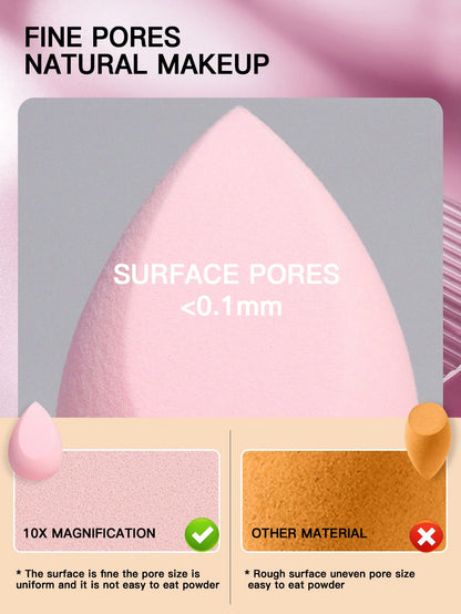 2PCS Soft Elastic Face Makeup Sponges Multifunctional Cosmetic Sponges For Concealer Cream Liquid Foundation And Loose Powder Application Portable Daily Bedroom Vanity Travel Practical Affordable Make