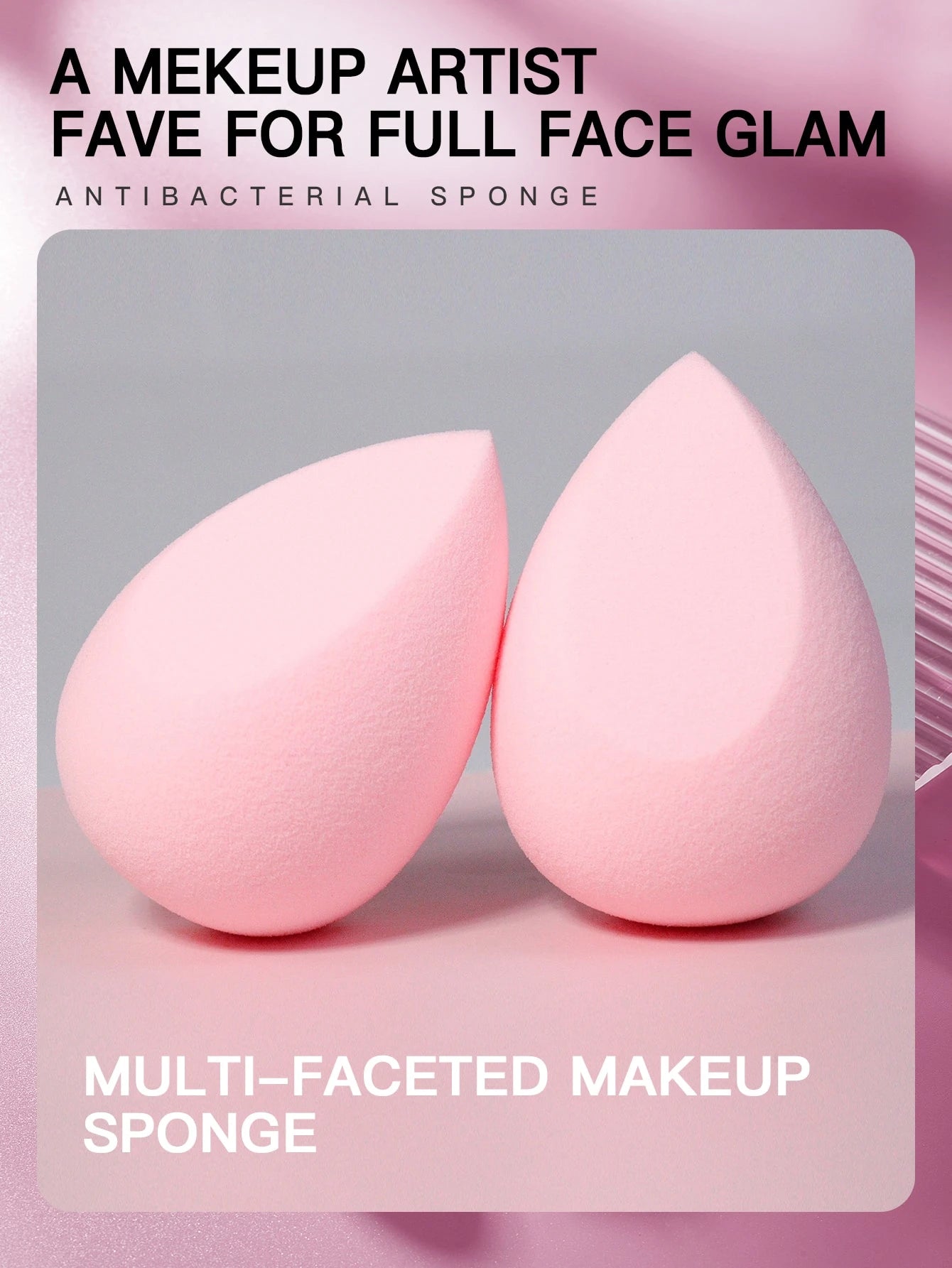 2PCS Soft Elastic Face Makeup Sponges Multifunctional Cosmetic Sponges For Concealer Cream Liquid Foundation And Loose Powder Application Portable Daily Bedroom Vanity Travel Practical Affordable Make