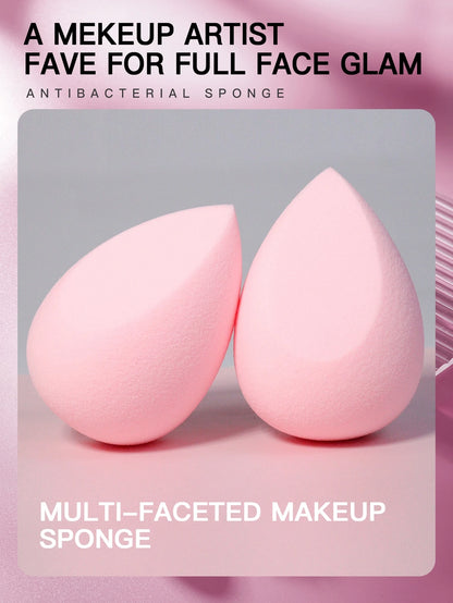 2PCS Soft Elastic Face Makeup Sponges Multifunctional Cosmetic Sponges For Concealer Cream Liquid Foundation And Loose Powder Application Portable Daily Bedroom Vanity Travel Practical Affordable Make