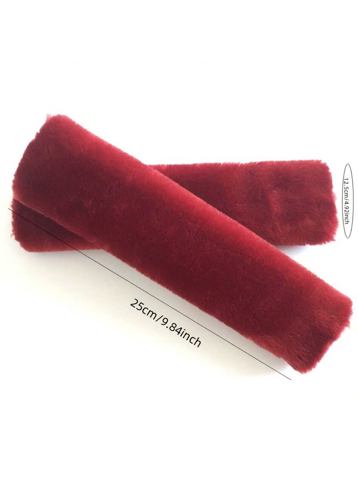 2pcs Soft Faux Rabbit Fur Car Seat Belt Cover Shoulder Pad, Neck Support Pillow, Winter Plush Seat Belt Cover, Suitable For Car Interior,Car Accessories