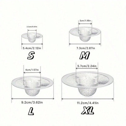 2pcs Stainless Steel Sink Strainers, Bath Tub Drain Hair Catcher, Garbage Disposal Strainer & Drain Cover For Most Of The Kitchen And Bathroom Sink, 4 Different Sizes Back To School