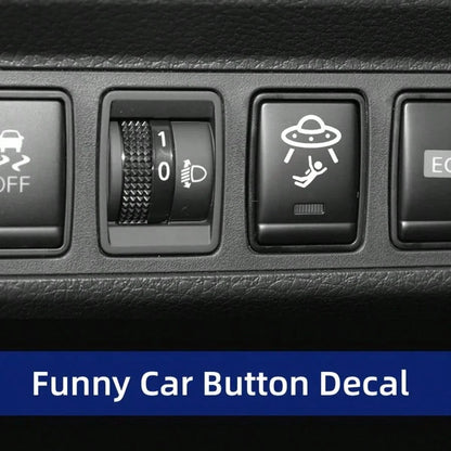 2pcs Universal UFO Blank Button Stickers- Fun Decorative Stickers For Any Vehicle