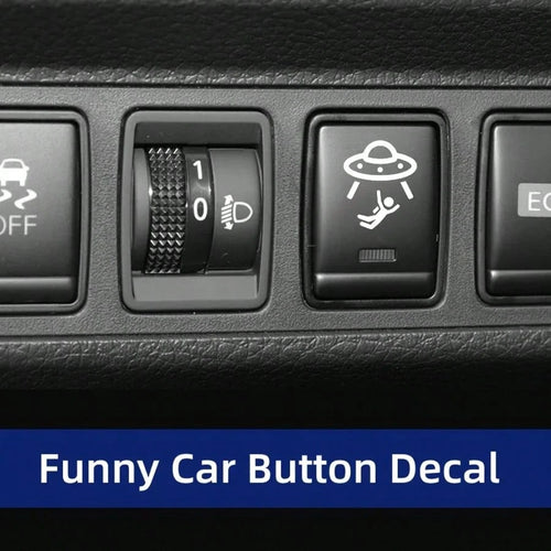 2pcs Universal UFO Blank Button Stickers- Fun Decorative Stickers For Any Vehicle