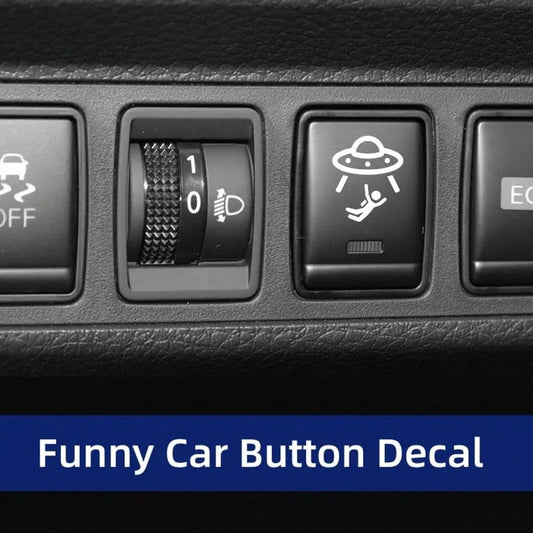 2pcs Universal UFO Blank Button Stickers- Fun Decorative Stickers For Any Vehicle