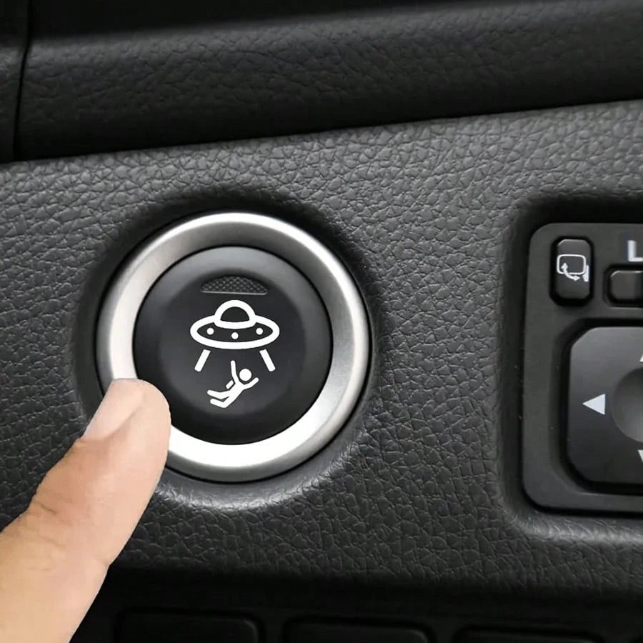 2pcs Universal UFO Blank Button Stickers- Fun Decorative Stickers For Any Vehicle