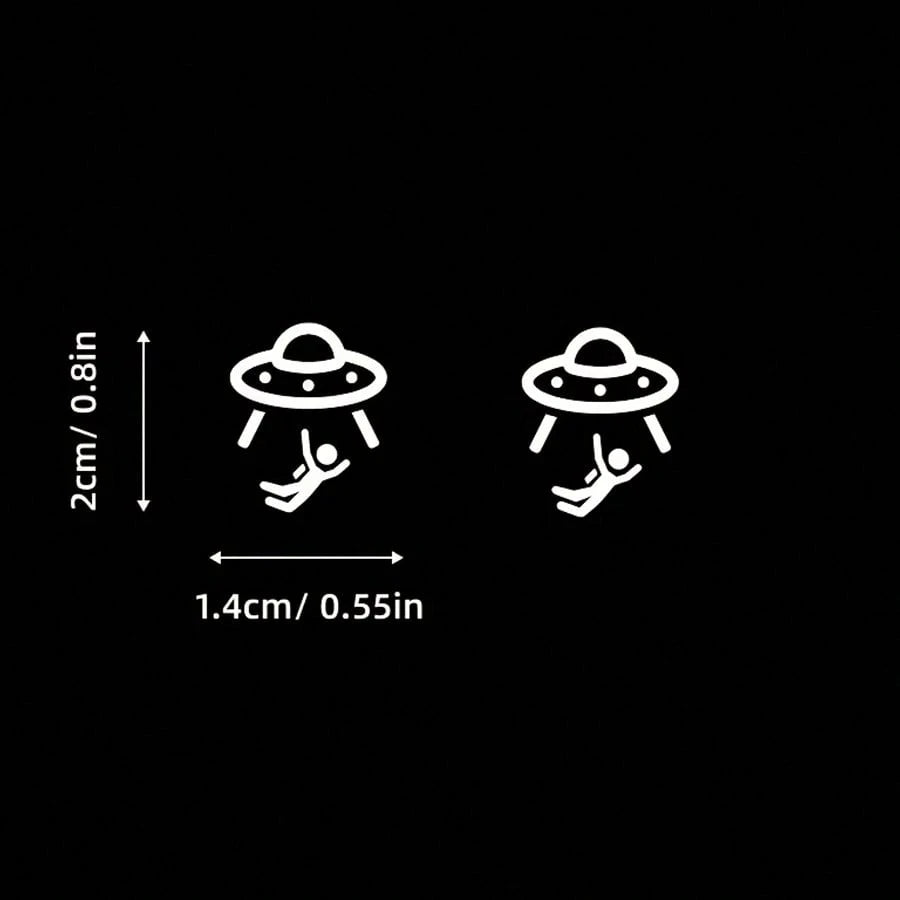 2pcs Universal UFO Blank Button Stickers- Fun Decorative Stickers For Any Vehicle