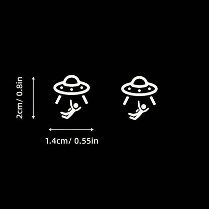 2pcs Universal UFO Blank Button Stickers- Fun Decorative Stickers For Any Vehicle