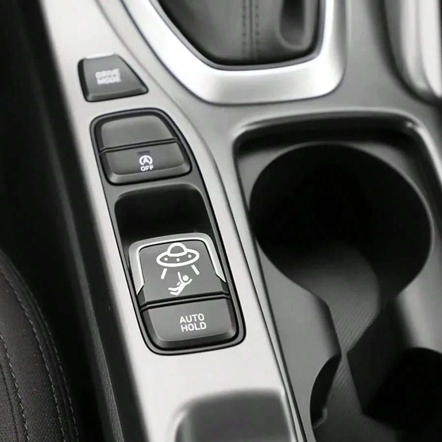 2pcs Universal UFO Blank Button Stickers- Fun Decorative Stickers For Any Vehicle