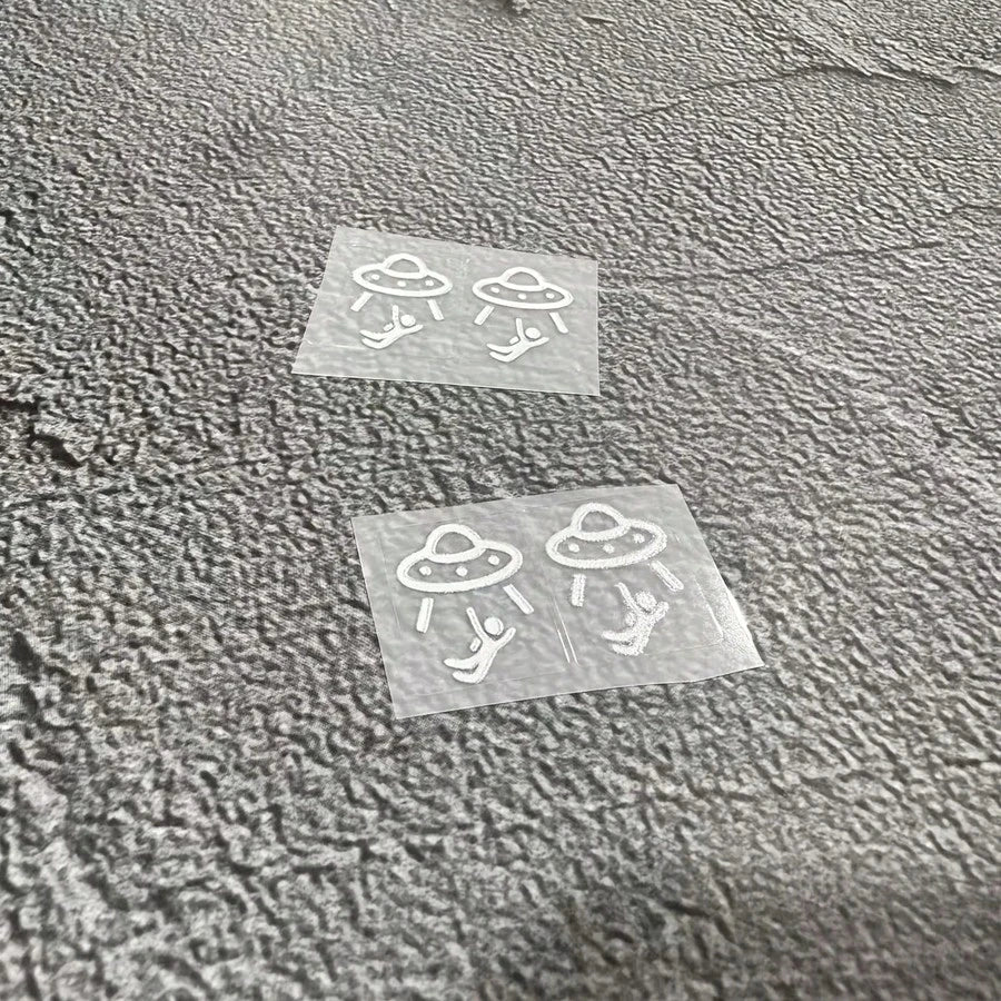 2pcs Universal UFO Blank Button Stickers- Fun Decorative Stickers For Any Vehicle