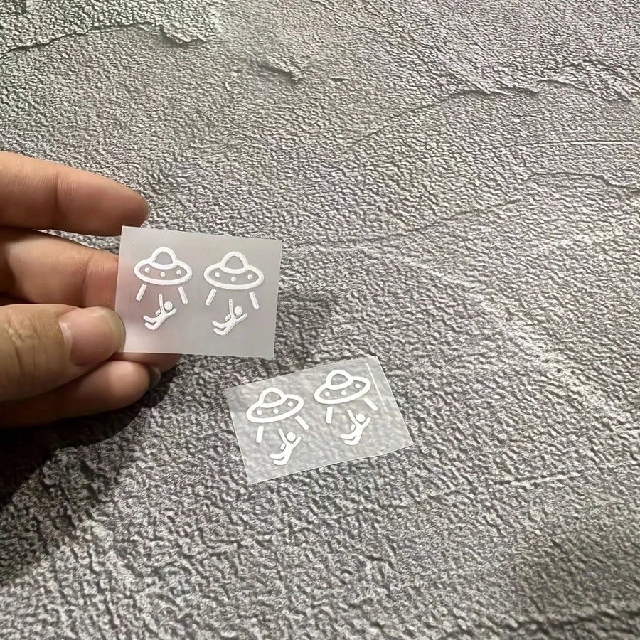 2pcs Universal UFO Blank Button Stickers- Fun Decorative Stickers For Any Vehicle