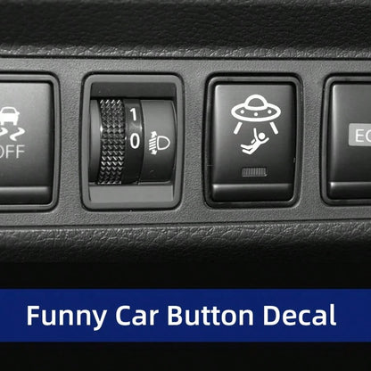 2pcs Universal UFO Blank Button Stickers- Fun Decorative Stickers For Any Vehicle