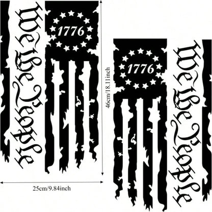 2PCS USA Flag Tailgate Decals, Distressed 1776 We The People Truck Stickers For Pickup Trucks And Outdoor Vehicle Decoration