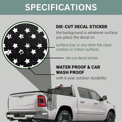 2PCS USA Flag Tailgate Decals, Distressed 1776 We The People Truck Stickers For Pickup Trucks And Outdoor Vehicle Decoration