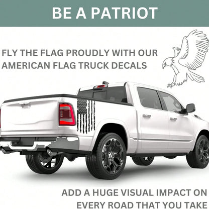 2PCS USA Flag Tailgate Decals, Distressed 1776 We The People Truck Stickers For Pickup Trucks And Outdoor Vehicle Decoration