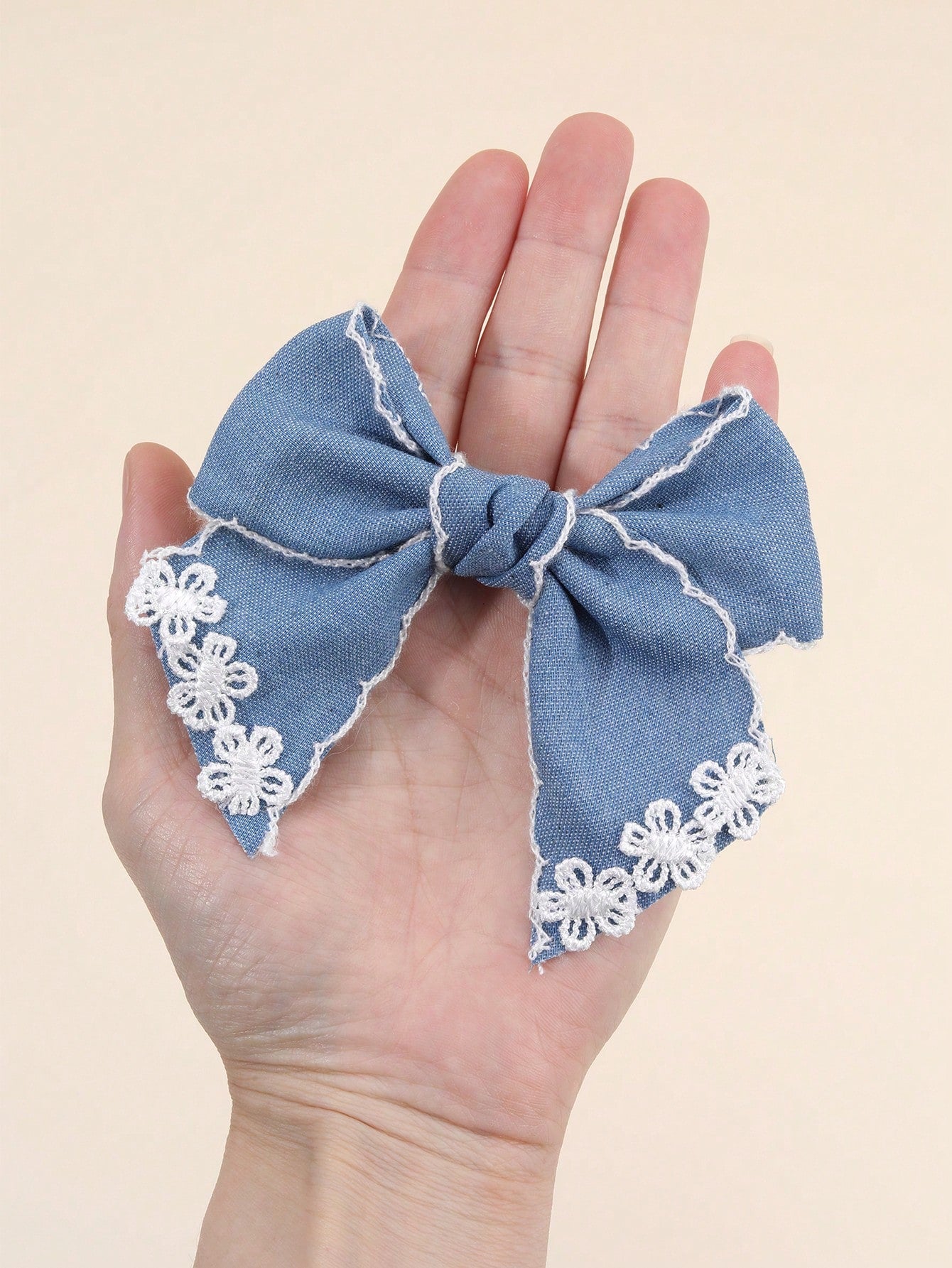2pcs Vintage Blue Bow Hair Clips, Elegant French Ribbon Hair Accessories For Girls, Baby Hair Clips