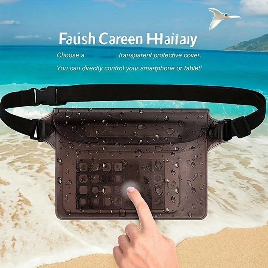 2pcs Waterproof Touchscreen Phone Waist Bag, Floating Dry Storage Phone Pouch With Adjustable Shoulder Strap, Suitable For Swimming, Diving, Beach, Surfing, Outdoor Activities Waterproof Phone Case
