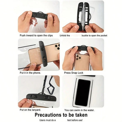 2pcs Waterproof Touchscreen Phone Waist Bag, Floating Dry Storage Phone Pouch With Adjustable Shoulder Strap, Suitable For Swimming, Diving, Beach, Surfing, Outdoor Activities Waterproof Phone Case