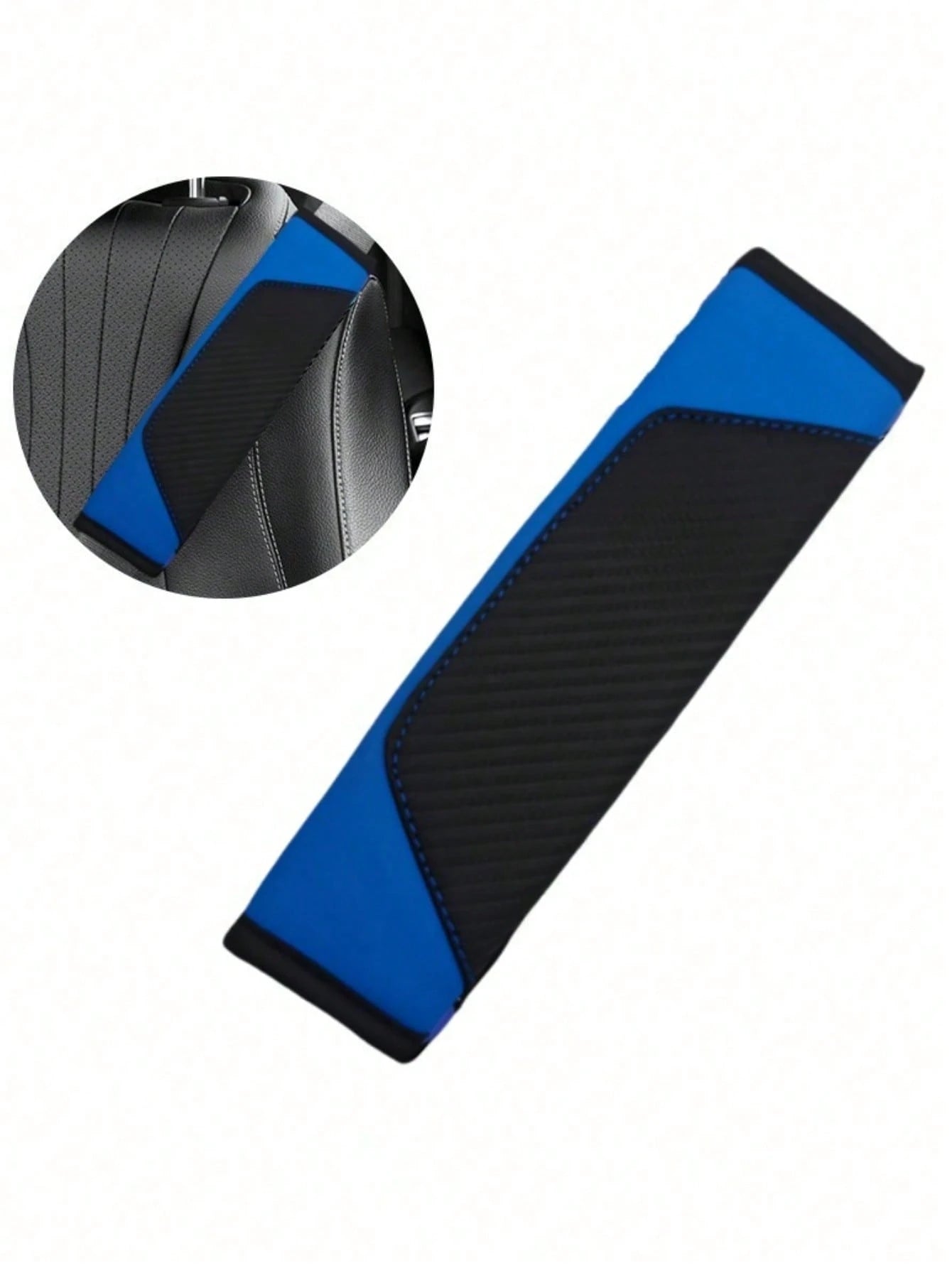2pcsUniversal Car Seat Belt Shoulder Cover, PU Leather Safetybelt Protective Cover Carbon Fiber Protector Shoulder Protection, Auto Interior Accessories Decorations