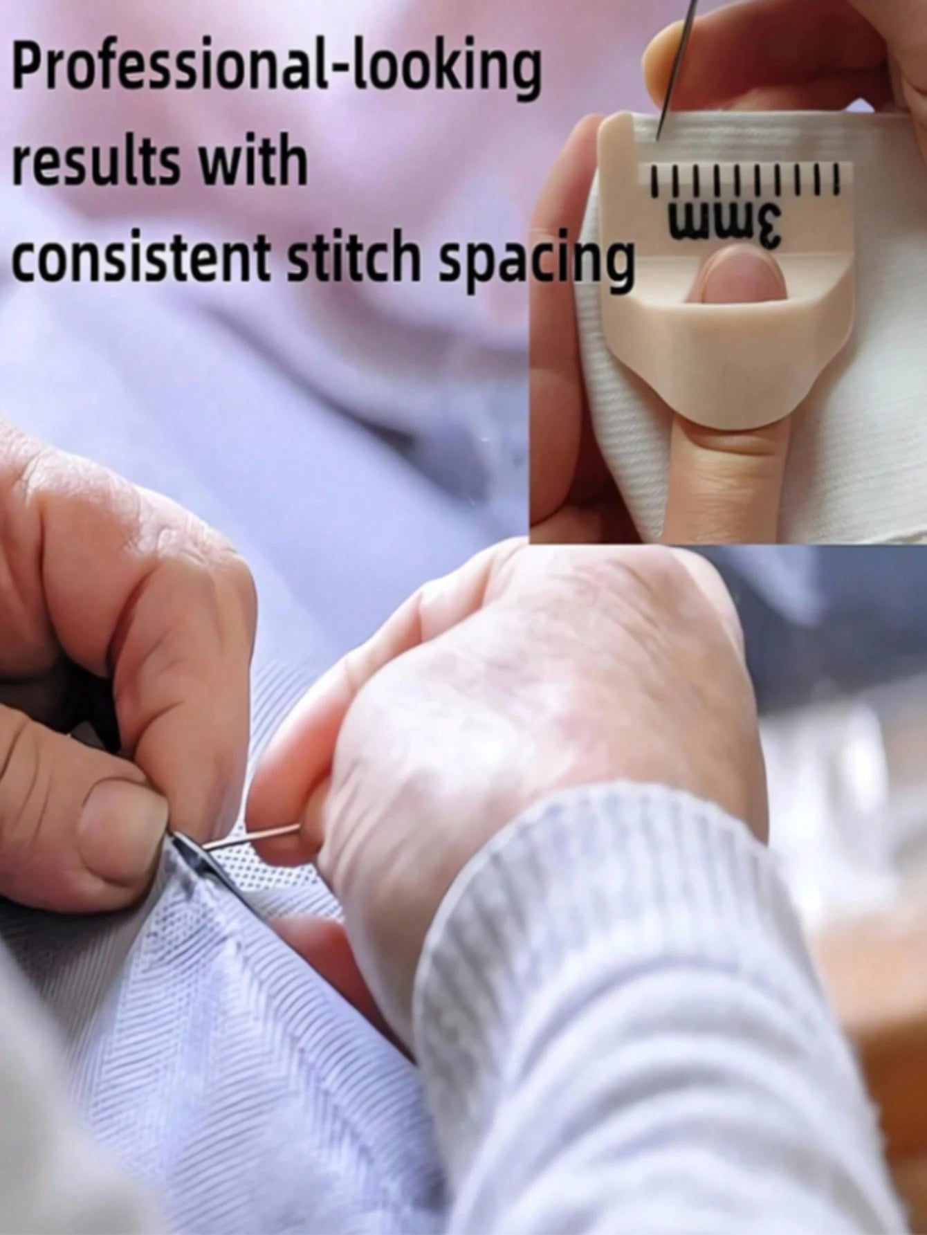 3/1pc Sewing Kit, Easy Sewing Tools- Durable Plastic Edge Stitching Seam Creaser Brand Tools, Suitable For Beginners And Elderly, Spacing 4mm And 3mm, Great For DIY Handcraft Projects, Sewing Accesso